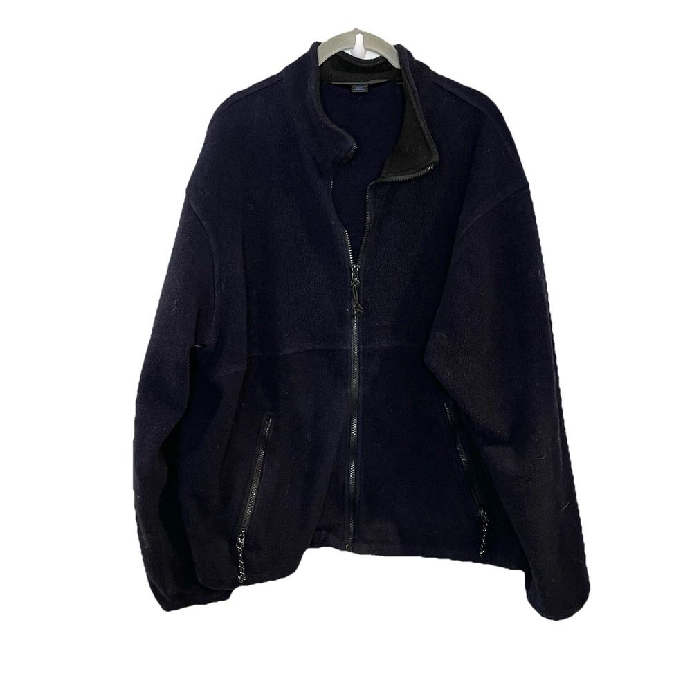 Vintage J Crew Navy Blue Polartec Fleece Full Zip Sweatshirt Sz L 90s Made N‎ US